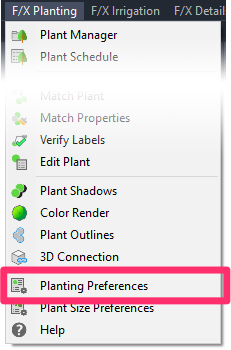 F/X Planting menu